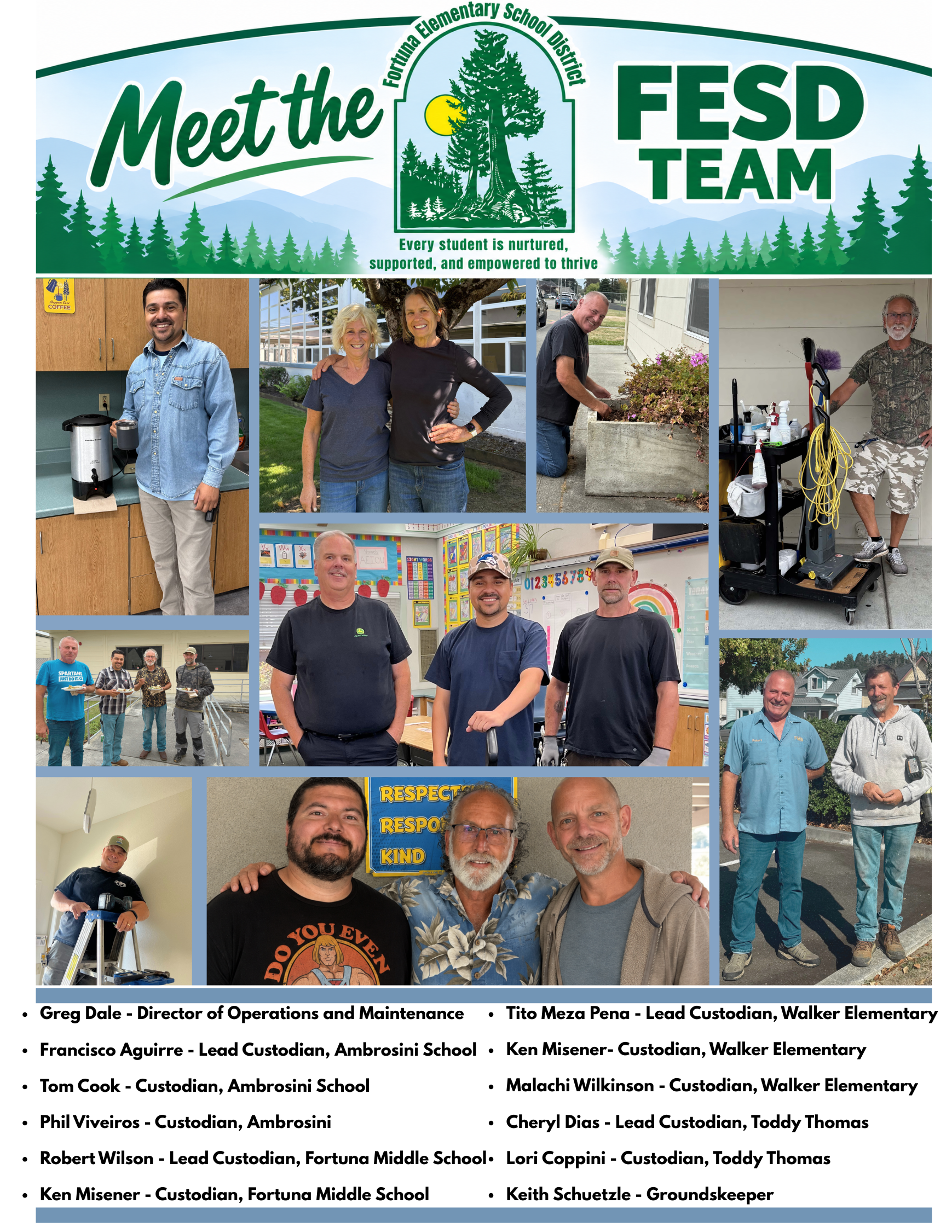 Staff Spotlight: Meet the FESD Custodial Team 📢