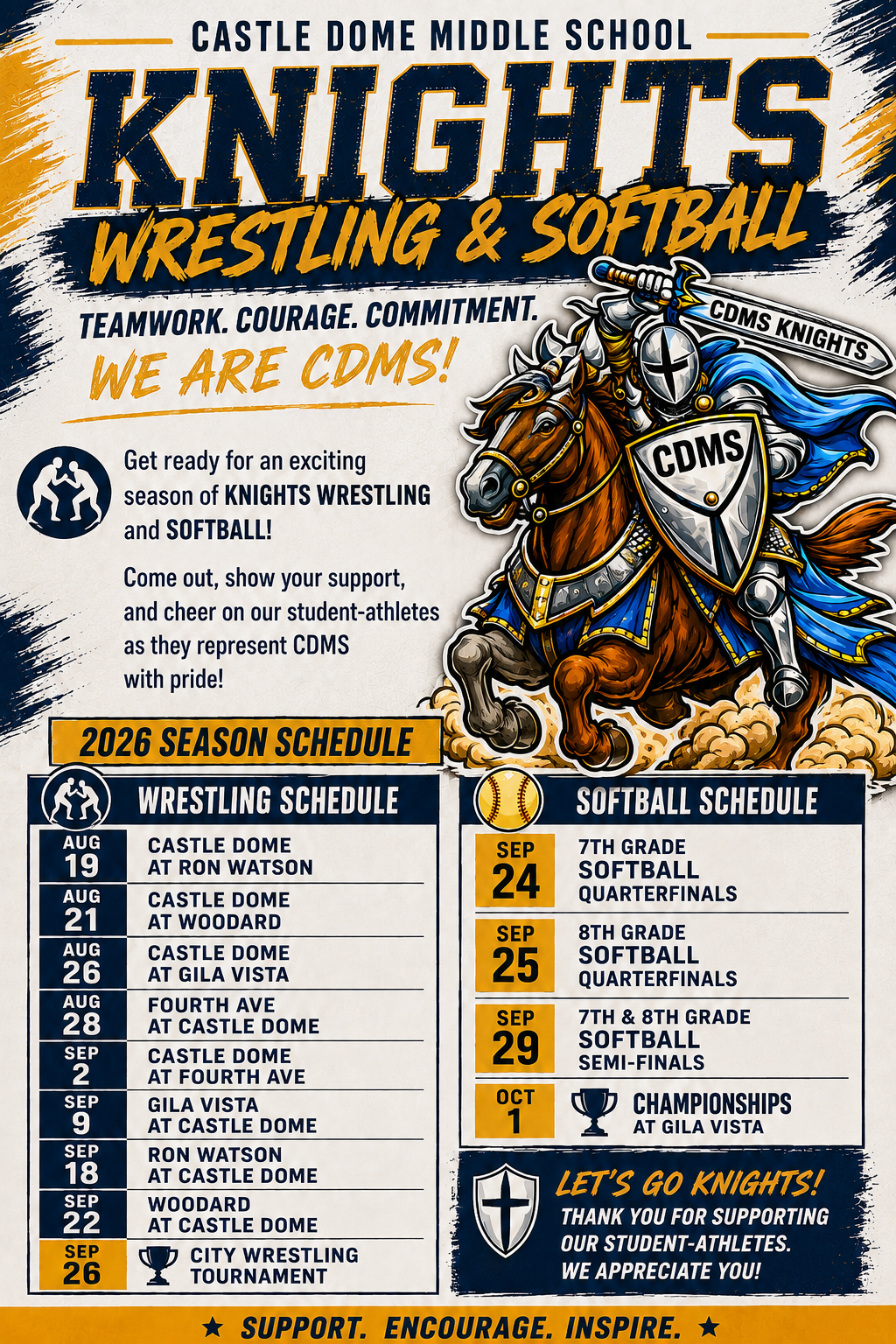 First Quarter Sports Schedule