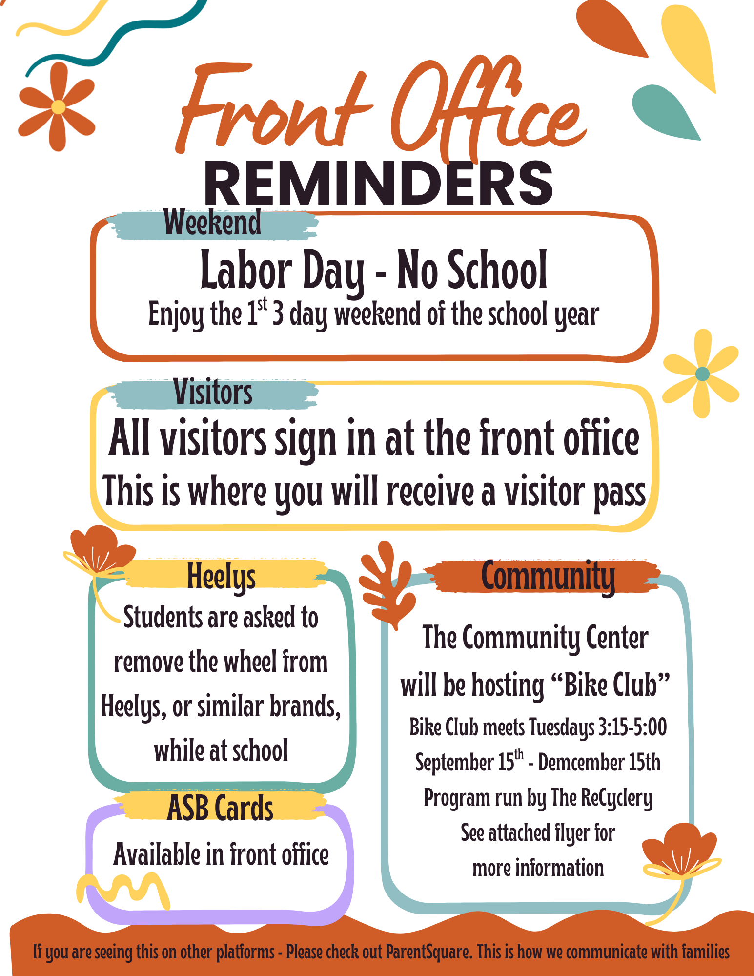 Front Office Reminder 9.4.2026