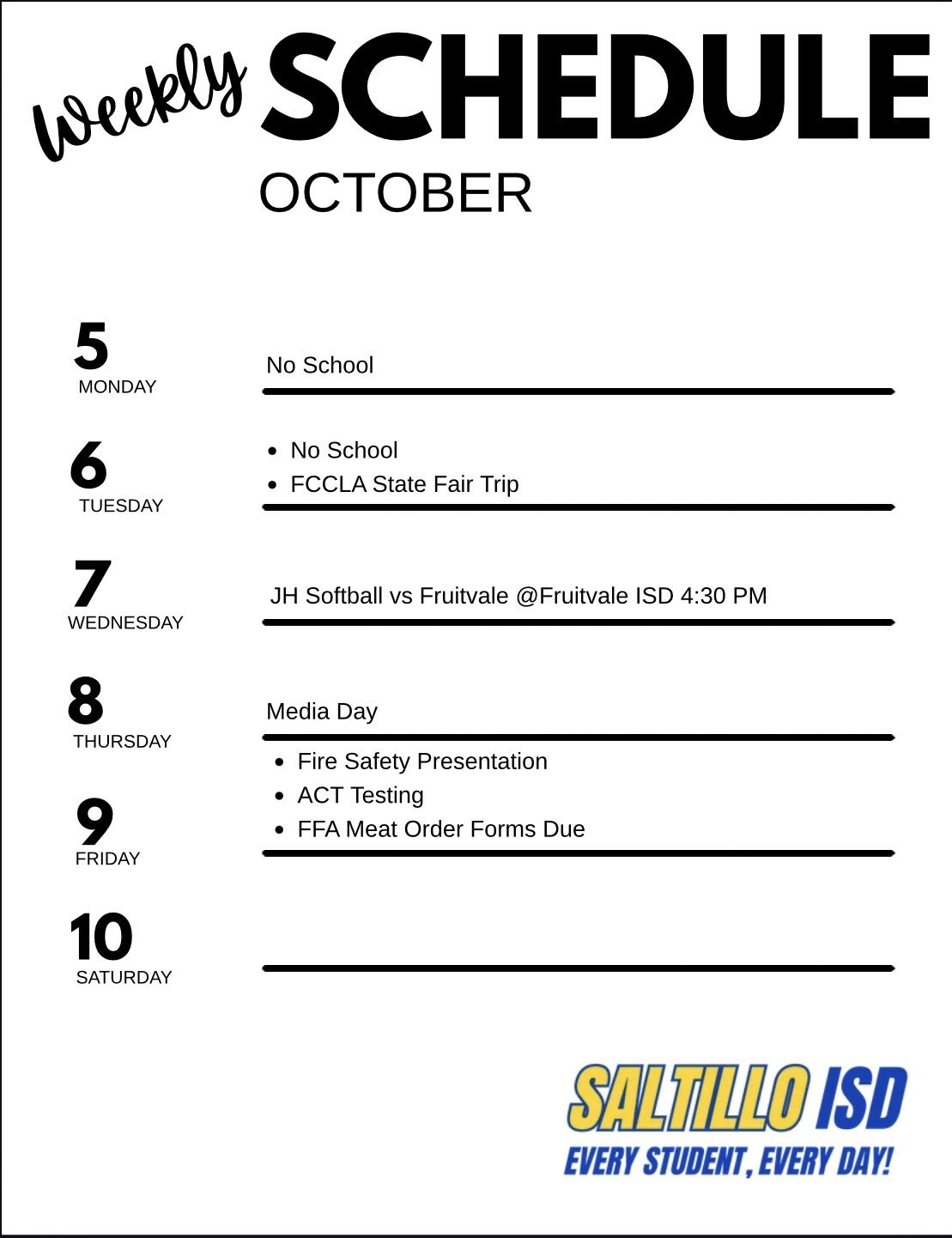 Weekly Schedule