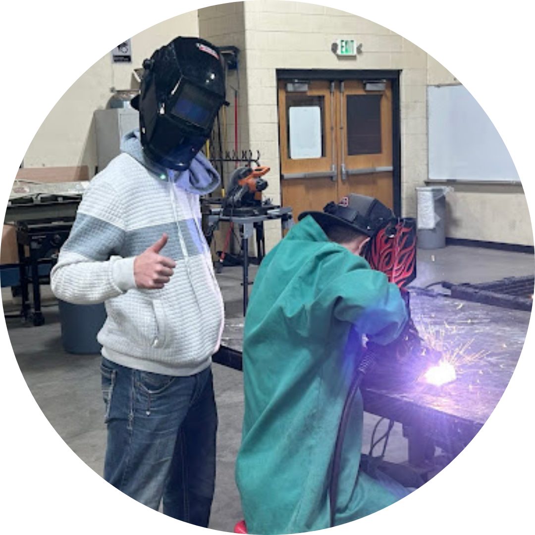 Students welding