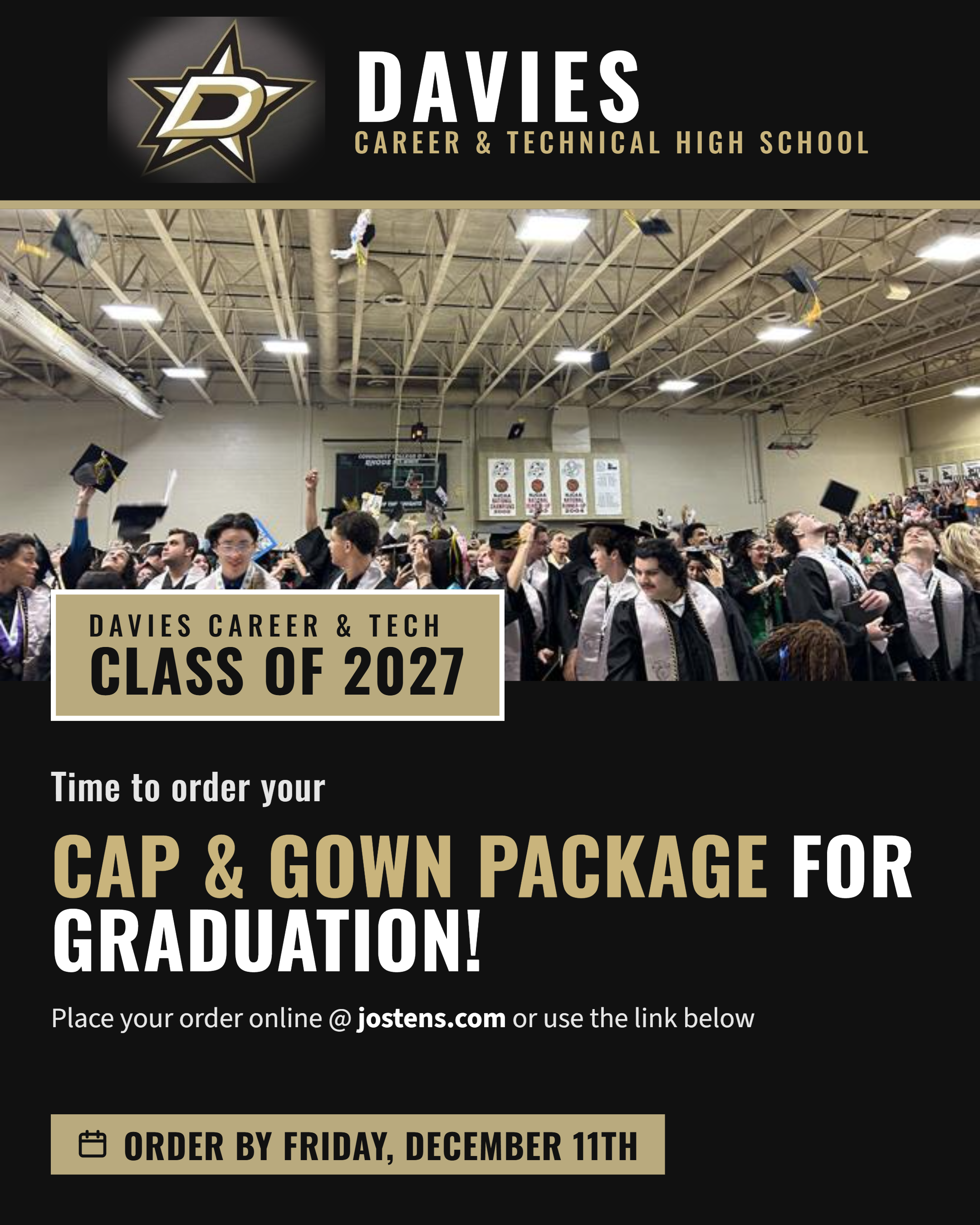 Time to order your Cap & Gown Package for Graduation!