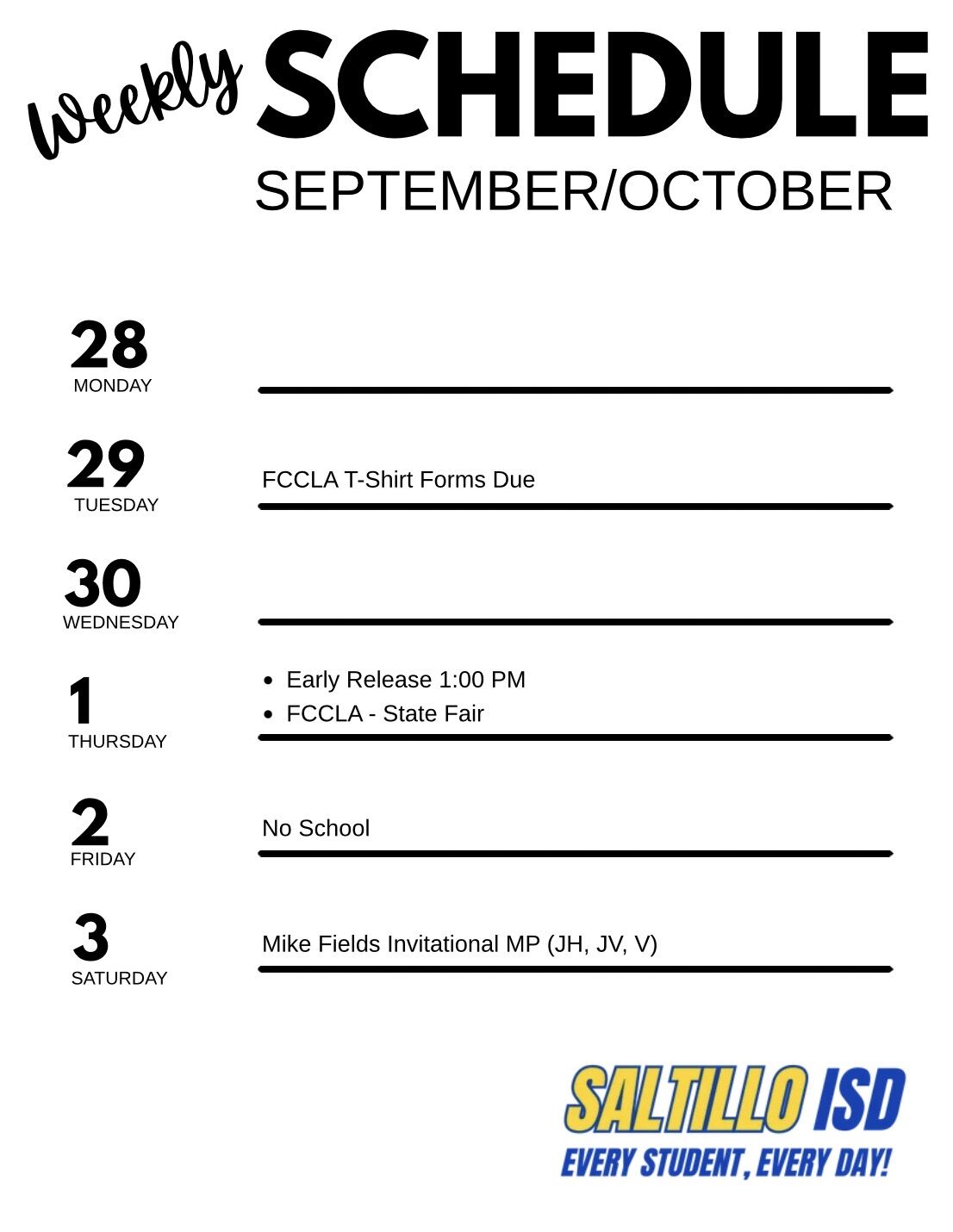 Weekly Schedule 
