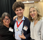 Oliver Rivas, Heart of Marin Winner, with Michelle Cortez, Co-Principal, and Ms. Corsetti, Teacher