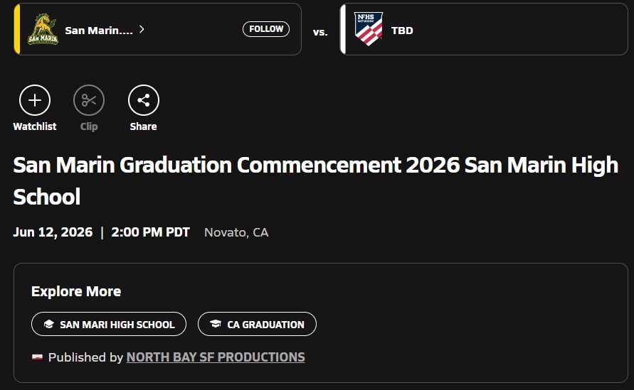 Graduation Live!  Link Provided Here