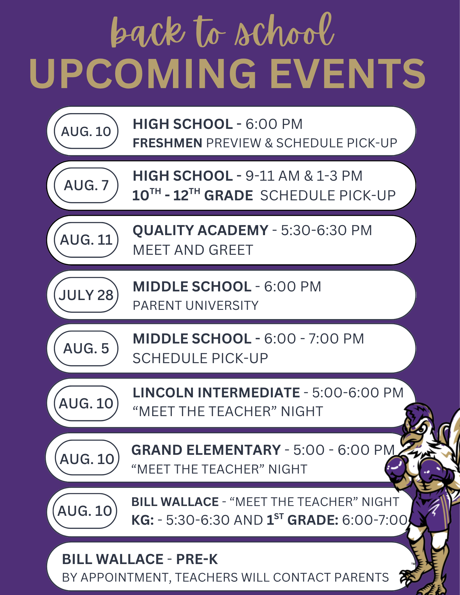 Back-to-School Events