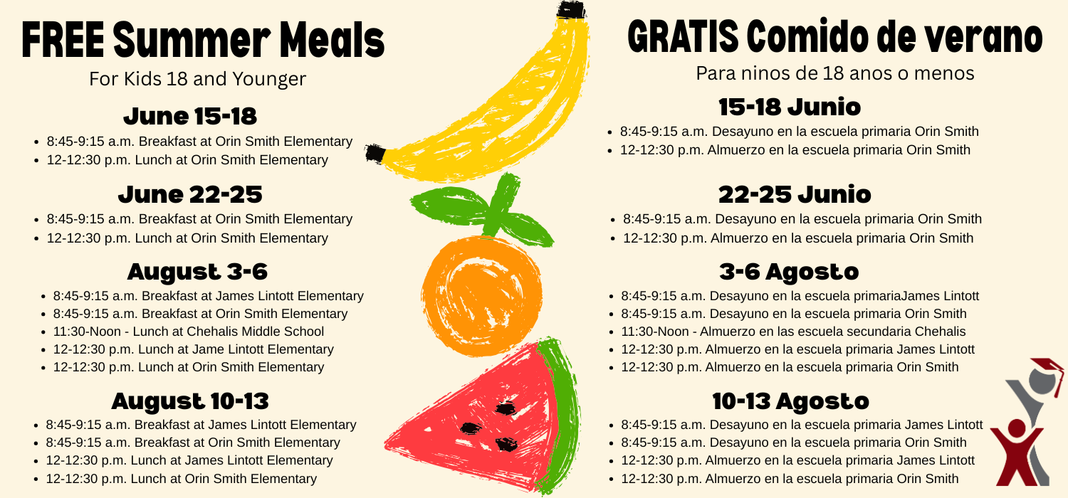 Free Summer Meal Schedule Announced