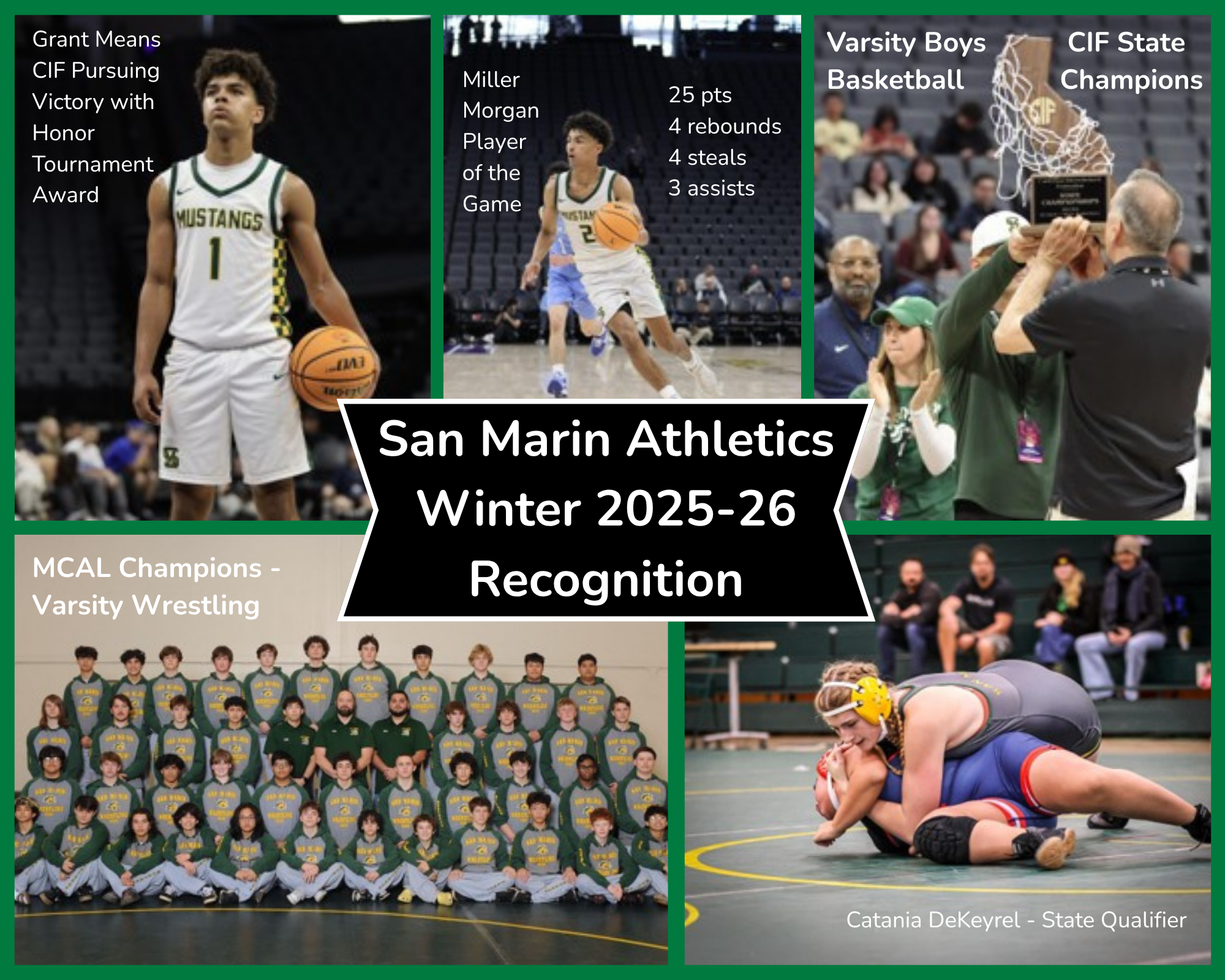 San Marin Winter 2025-26 Athletes