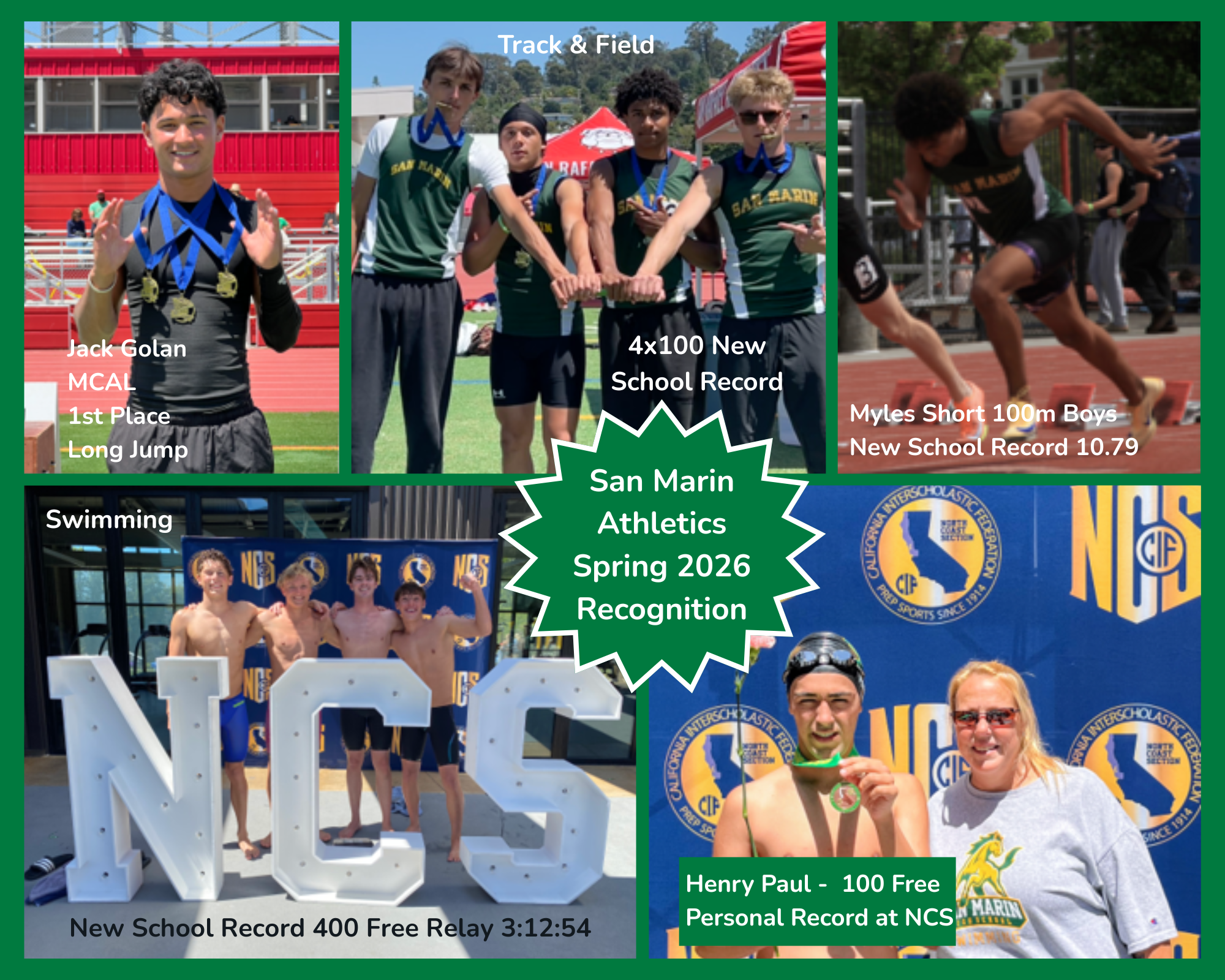 San Marin Spring 2025 Athletes