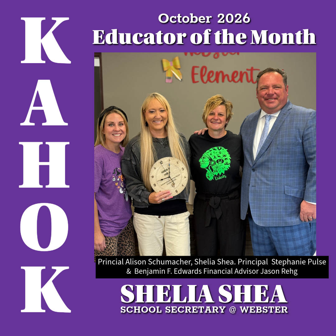 Webster Elementary School Secretary Shelia Shea Honored as October 2026 Kahok Educator of the Month