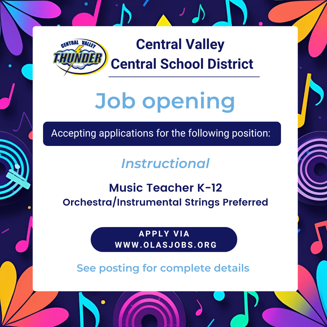 Music/Strings Teacher Position Open