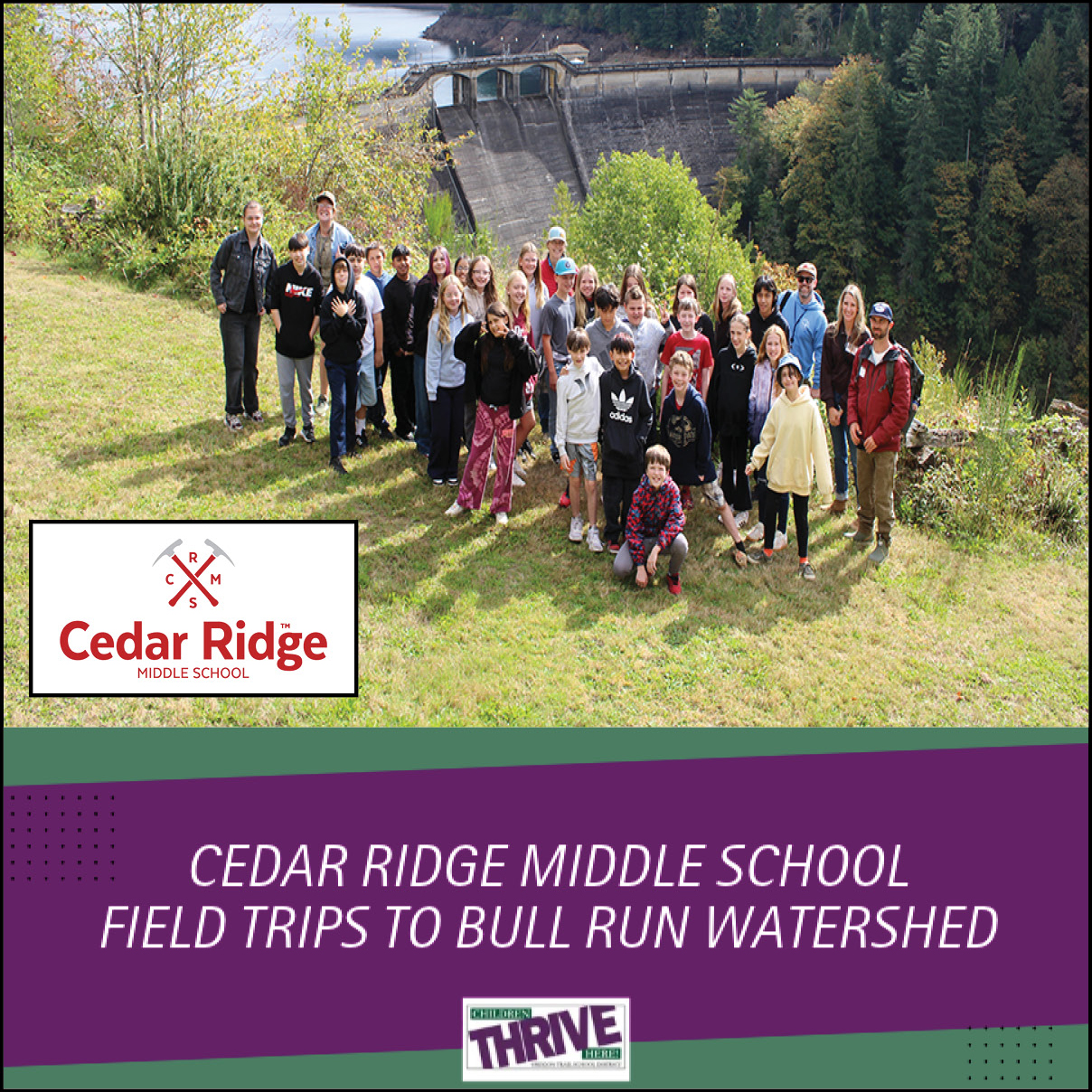 Cedar Ridge Middle School Field Trips to the Bull Run Watershed!