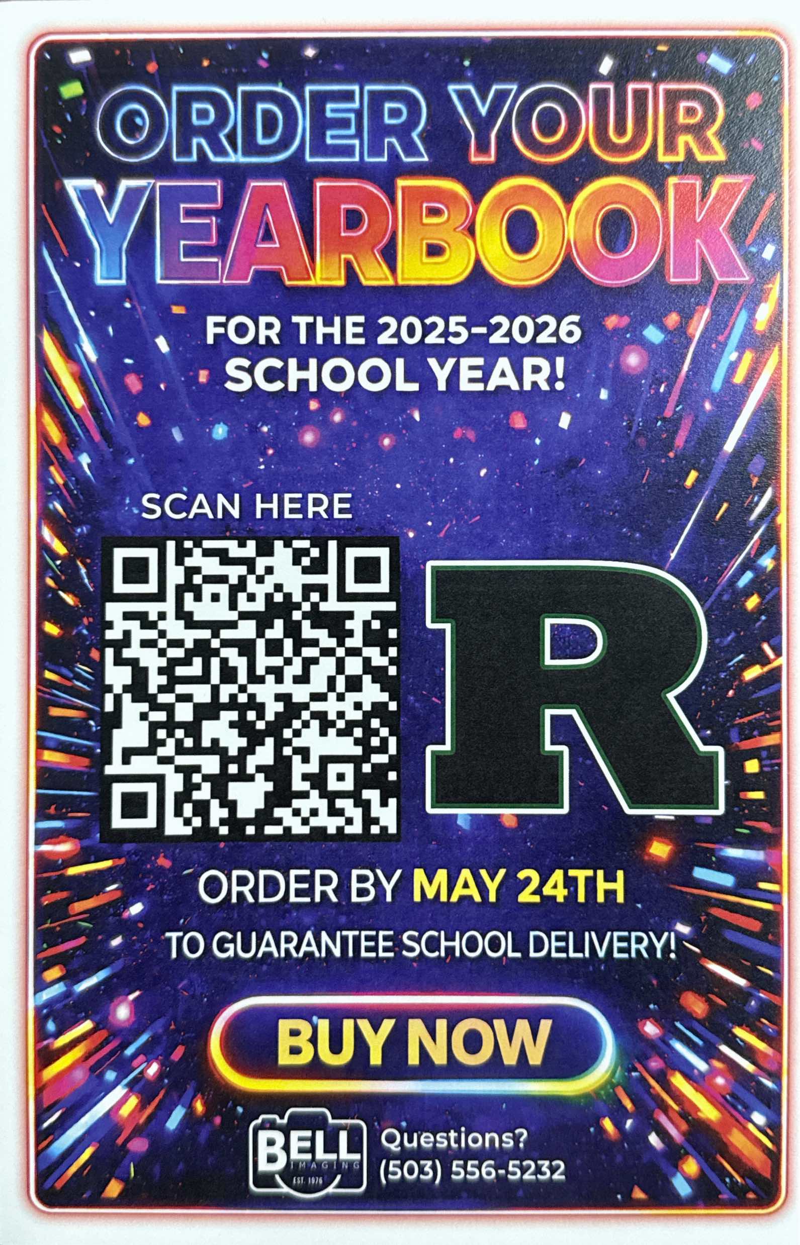 Order your Rainier Middle School YEARBOOK!  