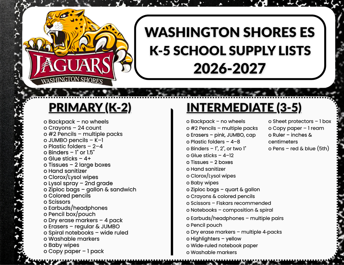 📓📚Get Ready, Jaguars! School Supply Lists Are Here!📓📚