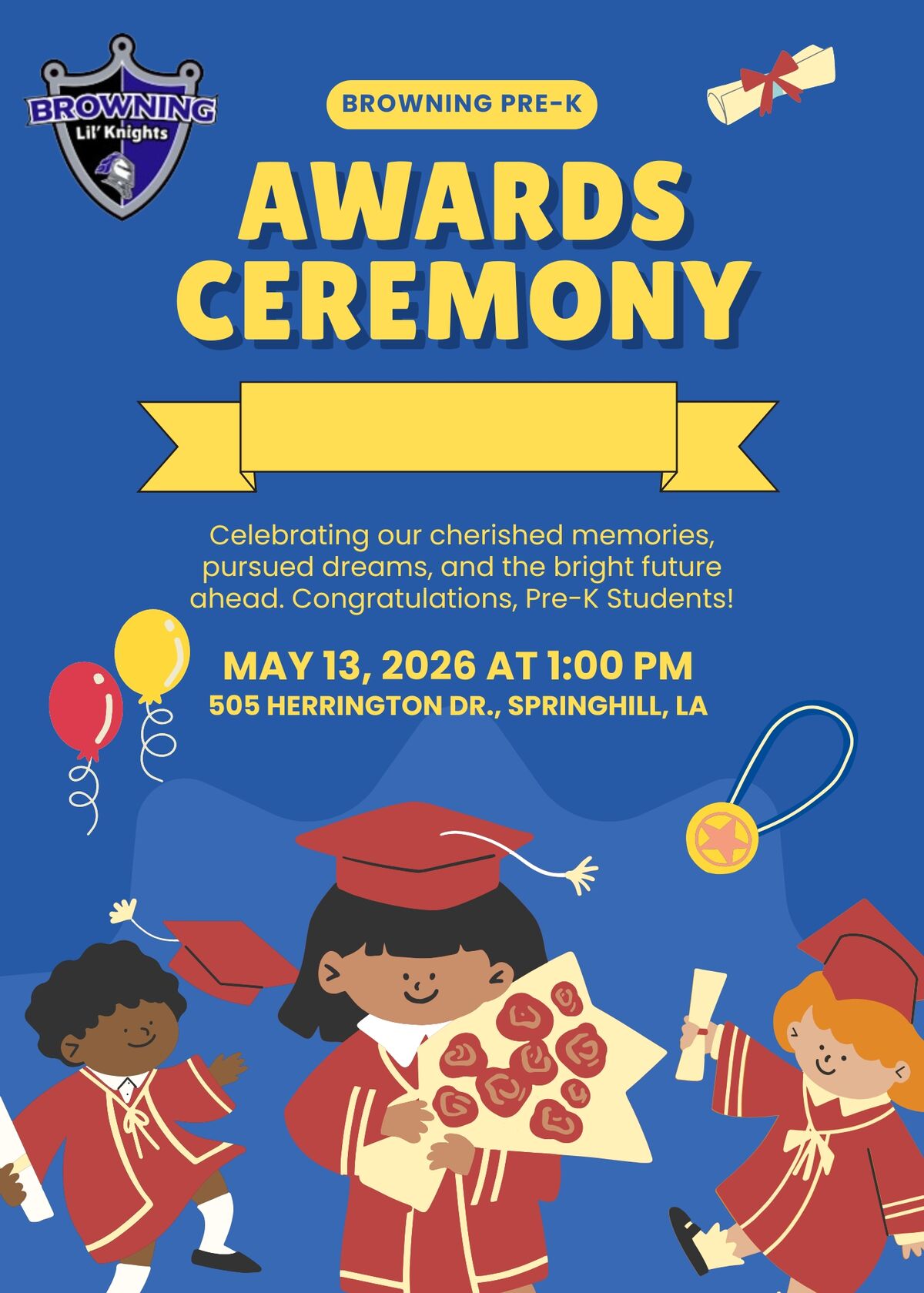 PreK Awards Ceremony Wednesday, May 13