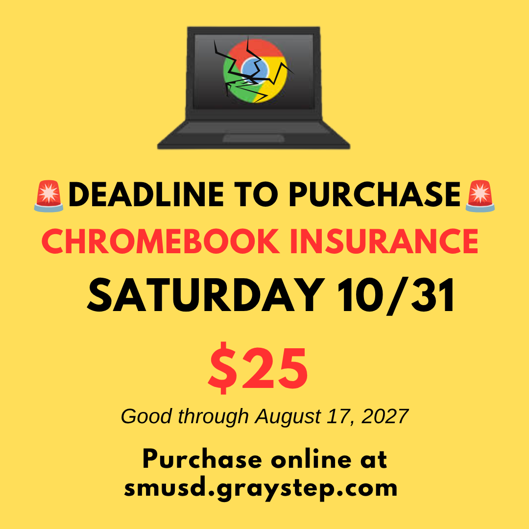 🛡️ Protect Your Student’s Chromebook for Just $25!  Deadline is October 31st!