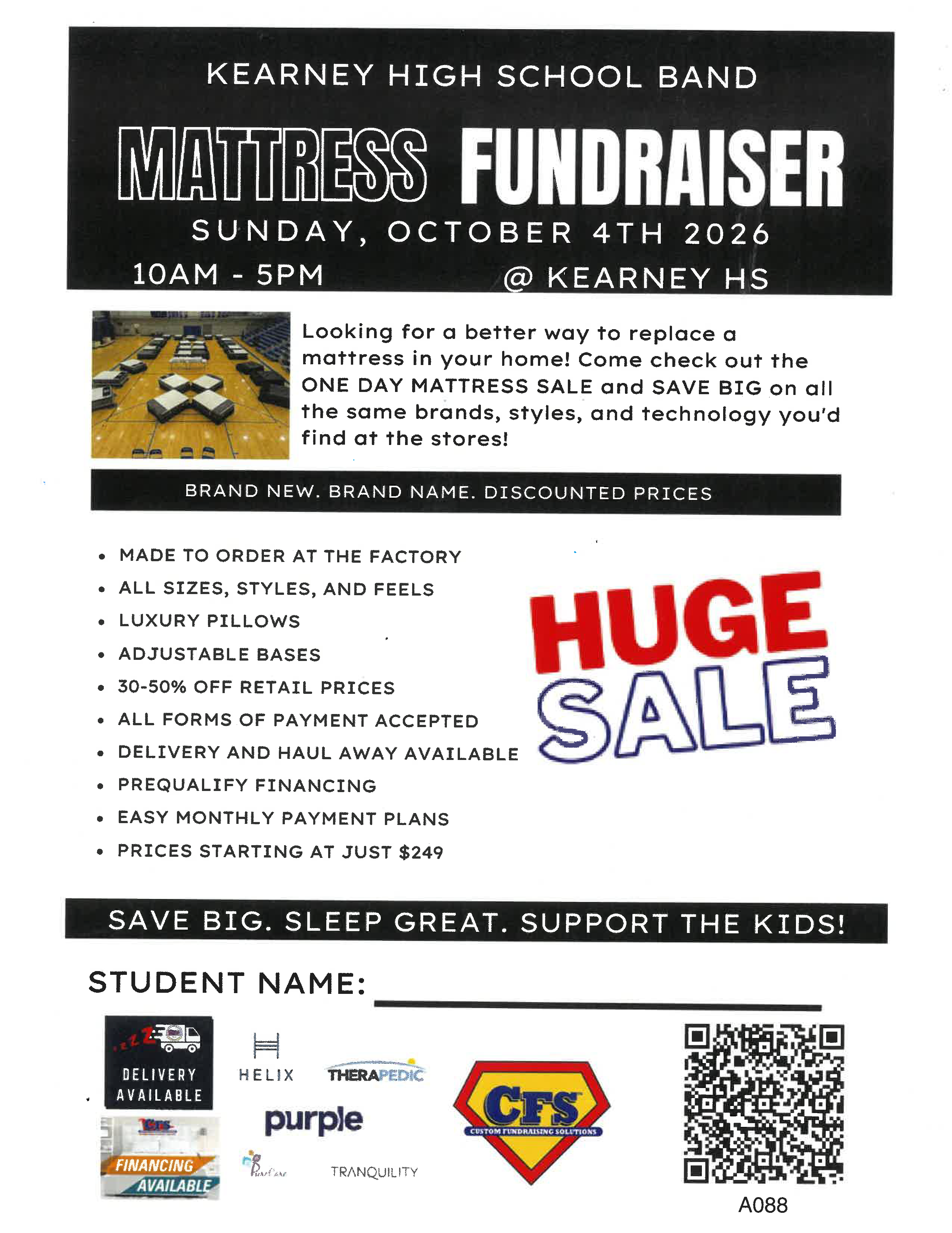 Support the KHS Marching Band at the Mattress Sale Fundraiser