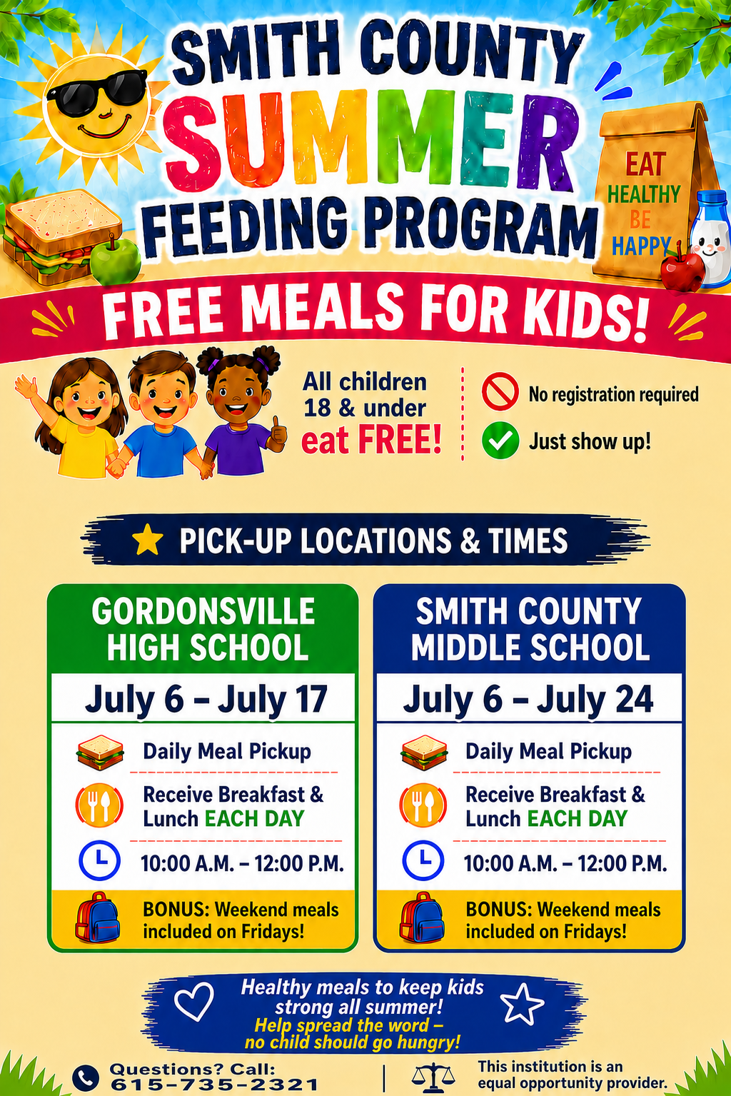 Summer Feeding Program Extended