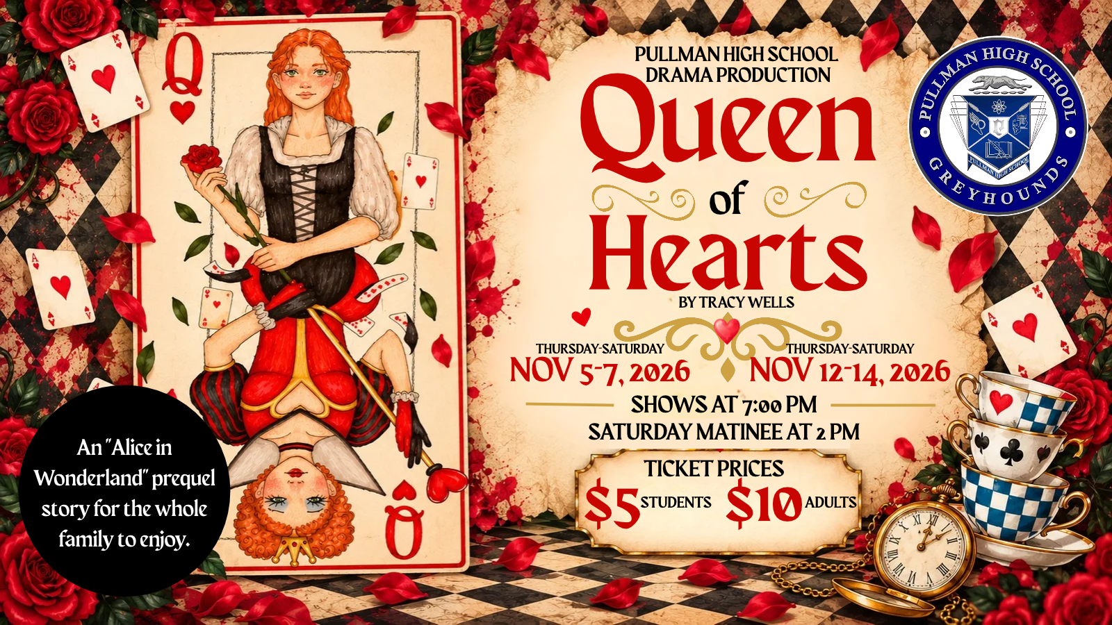 Pullman High School Drama Production: "Queen of Hearts"