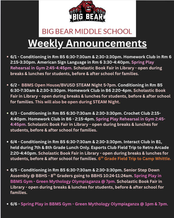 Weekly Announcements!
