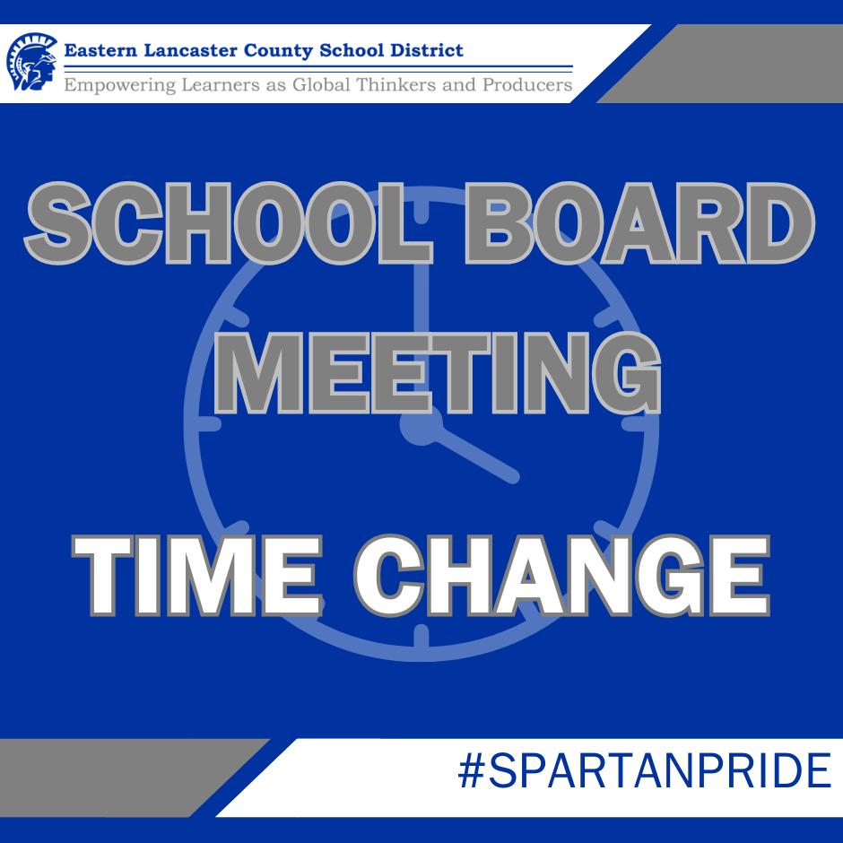 School Board Meeting- Time Change, Monday, June 8th