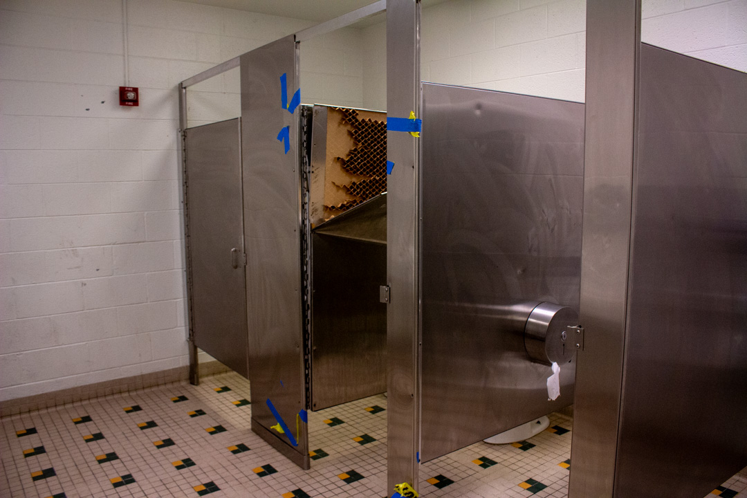 Restroom at Charlottesville High School.
