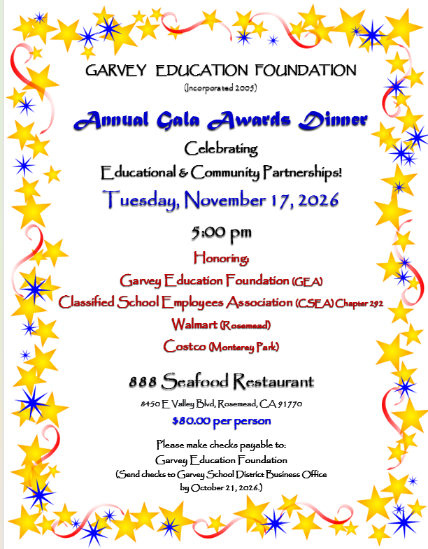 Garvey Educational  Foundation Gala November 17