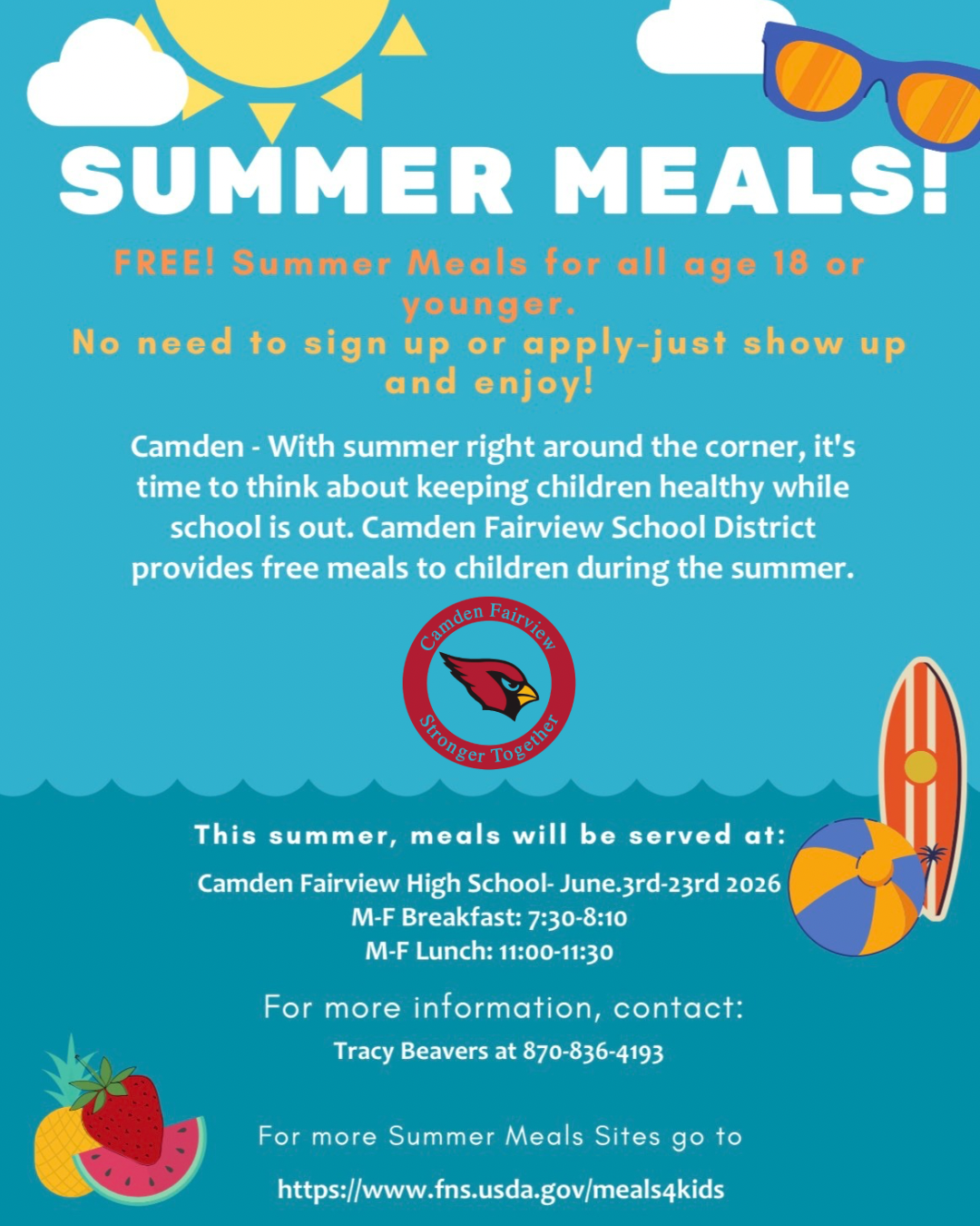FREE Summer Meals Start Today at CFHS!