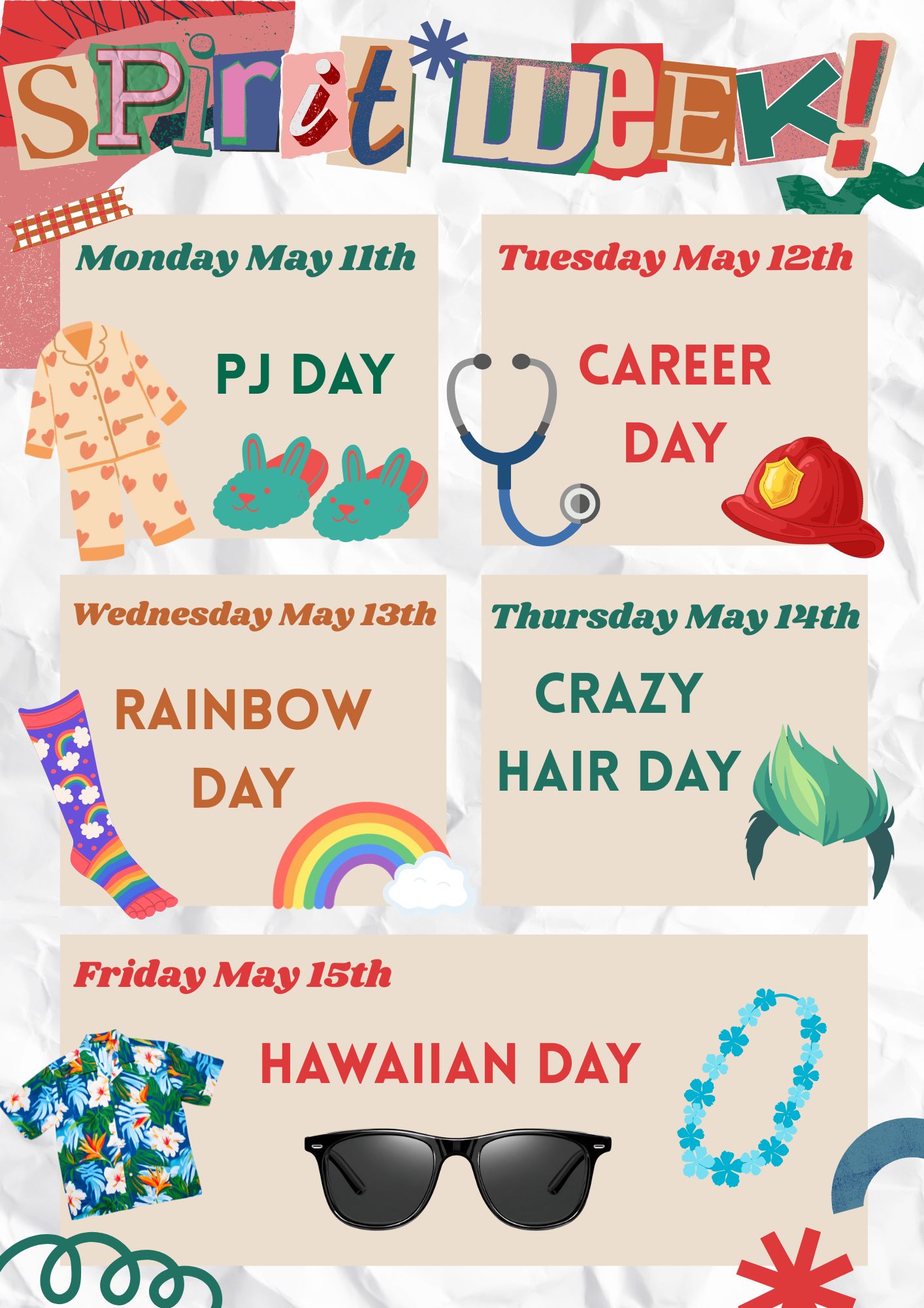Spirit Week - May 11 - 15