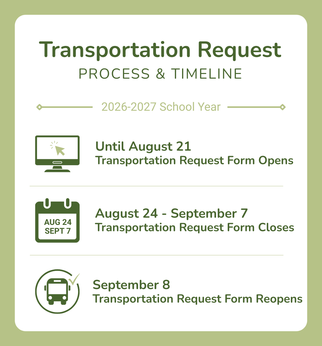 Register by August 18 for bus transportation for 2026-27 school year 
