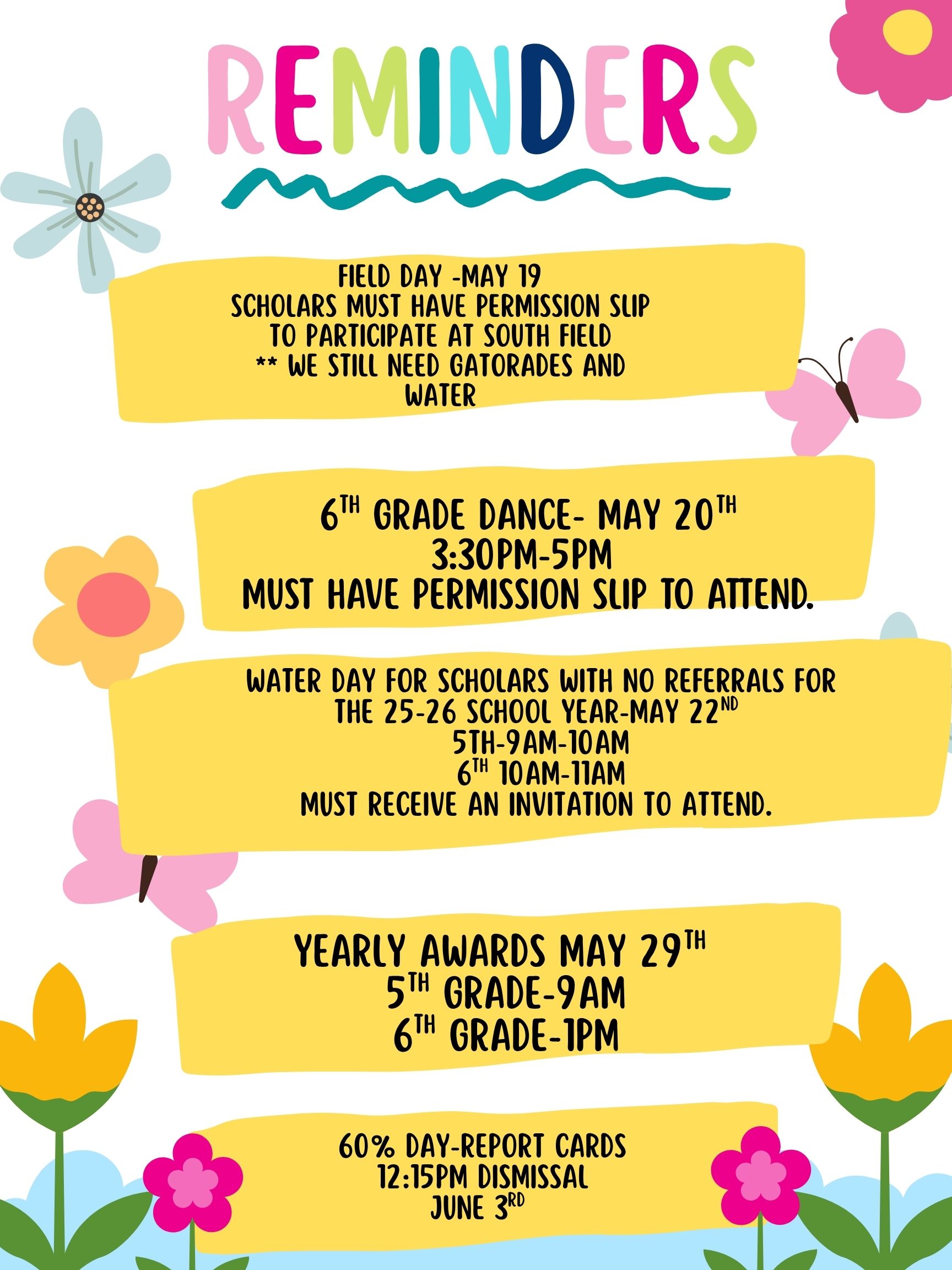 EOY Reminders