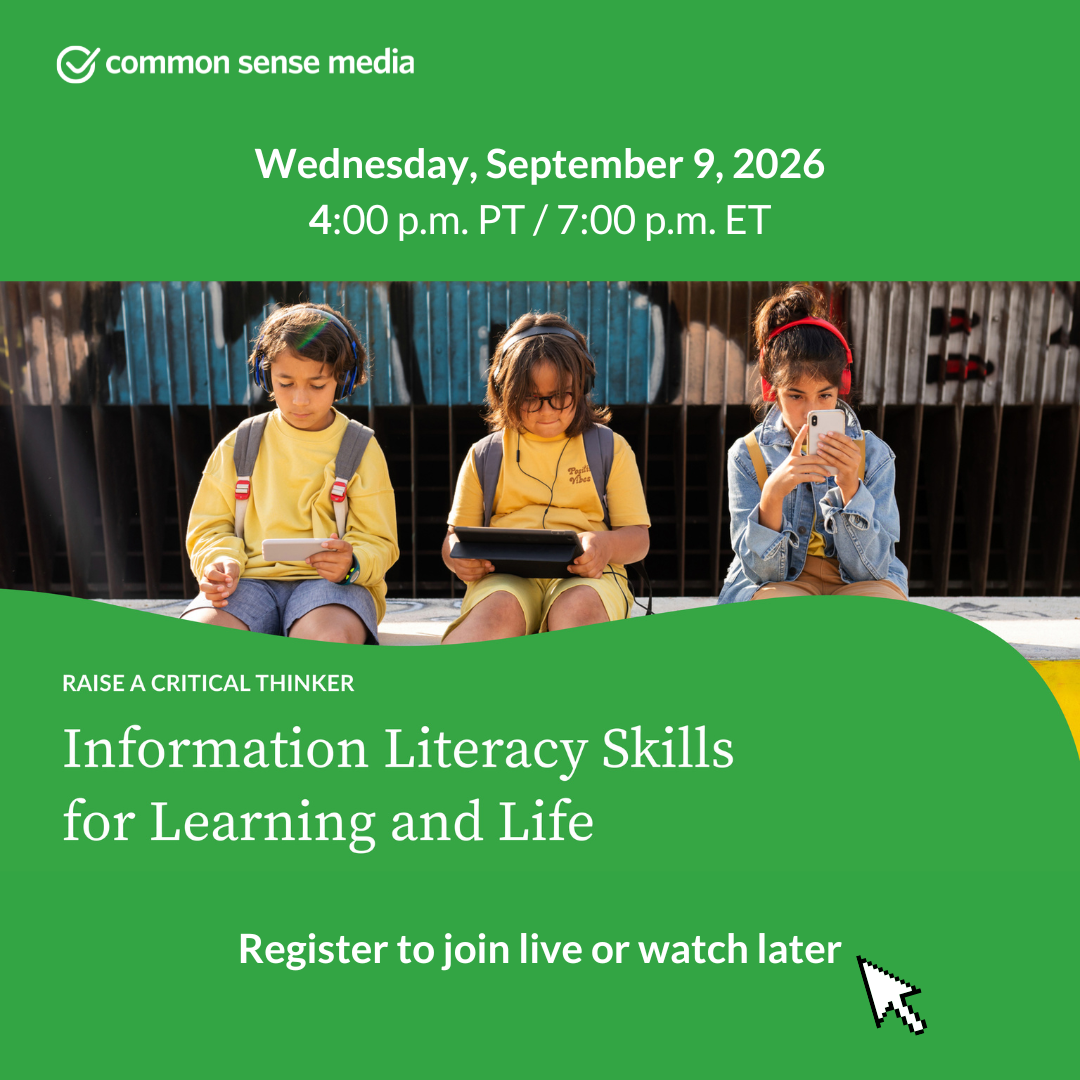 Free Webinar for Parents - Raise a Critical Thinker: Information Literacy Skills for Learning and Life