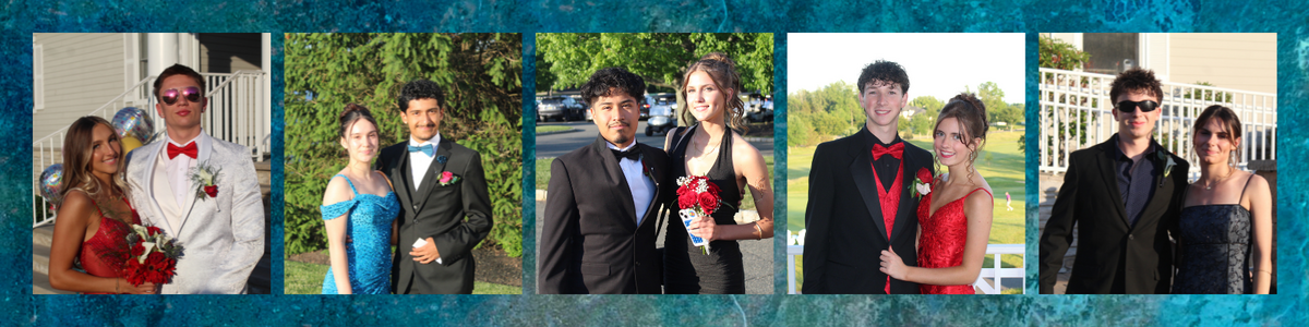 A group of young couples dressed in formal attire for a special event.