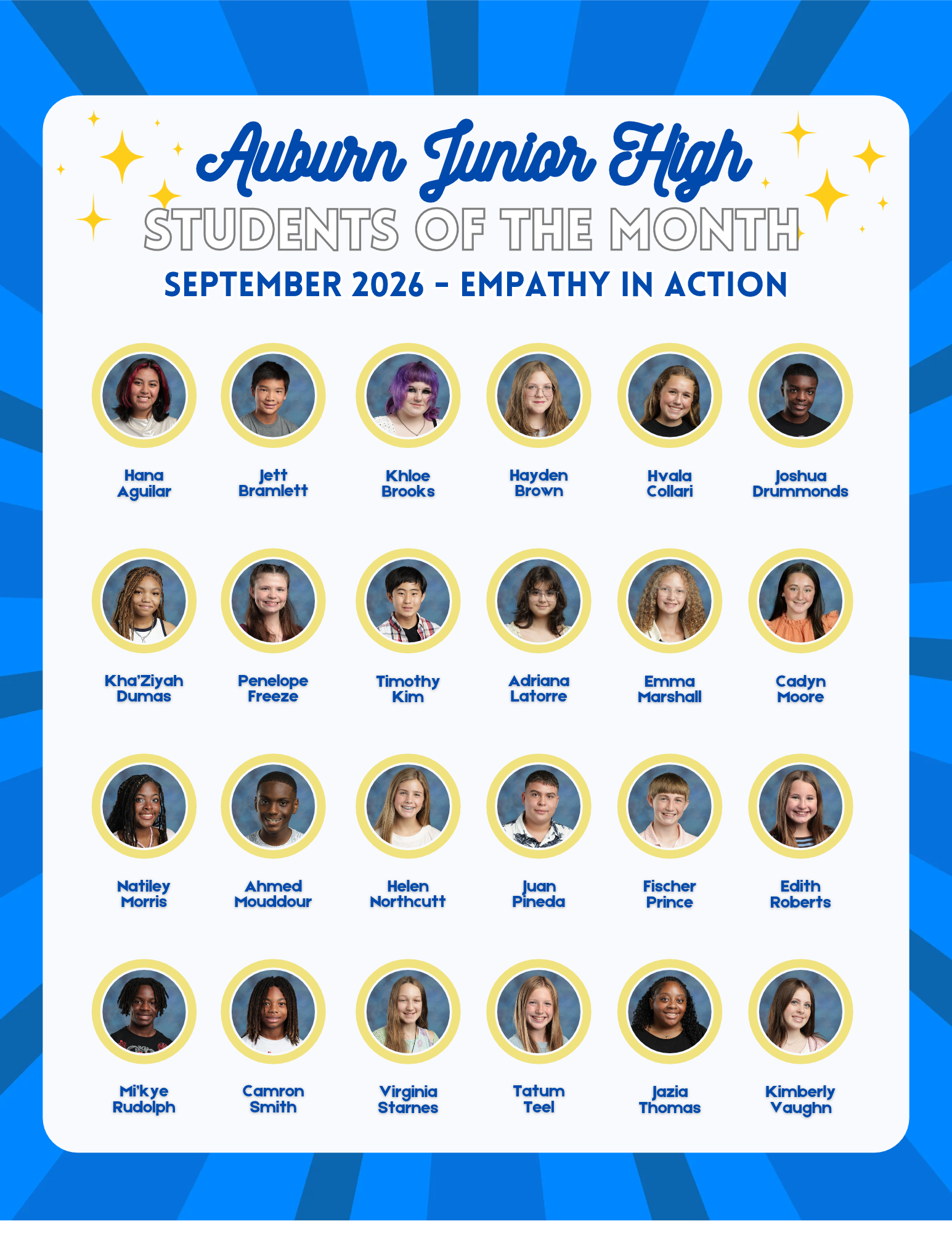 September Students of the Month