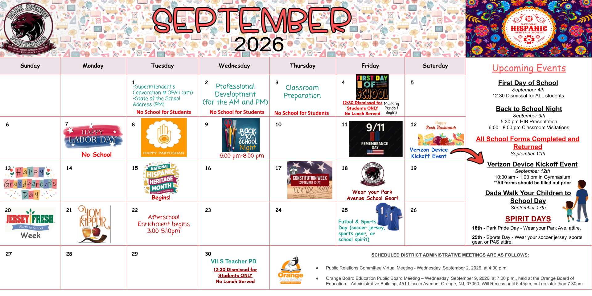 September Calendar