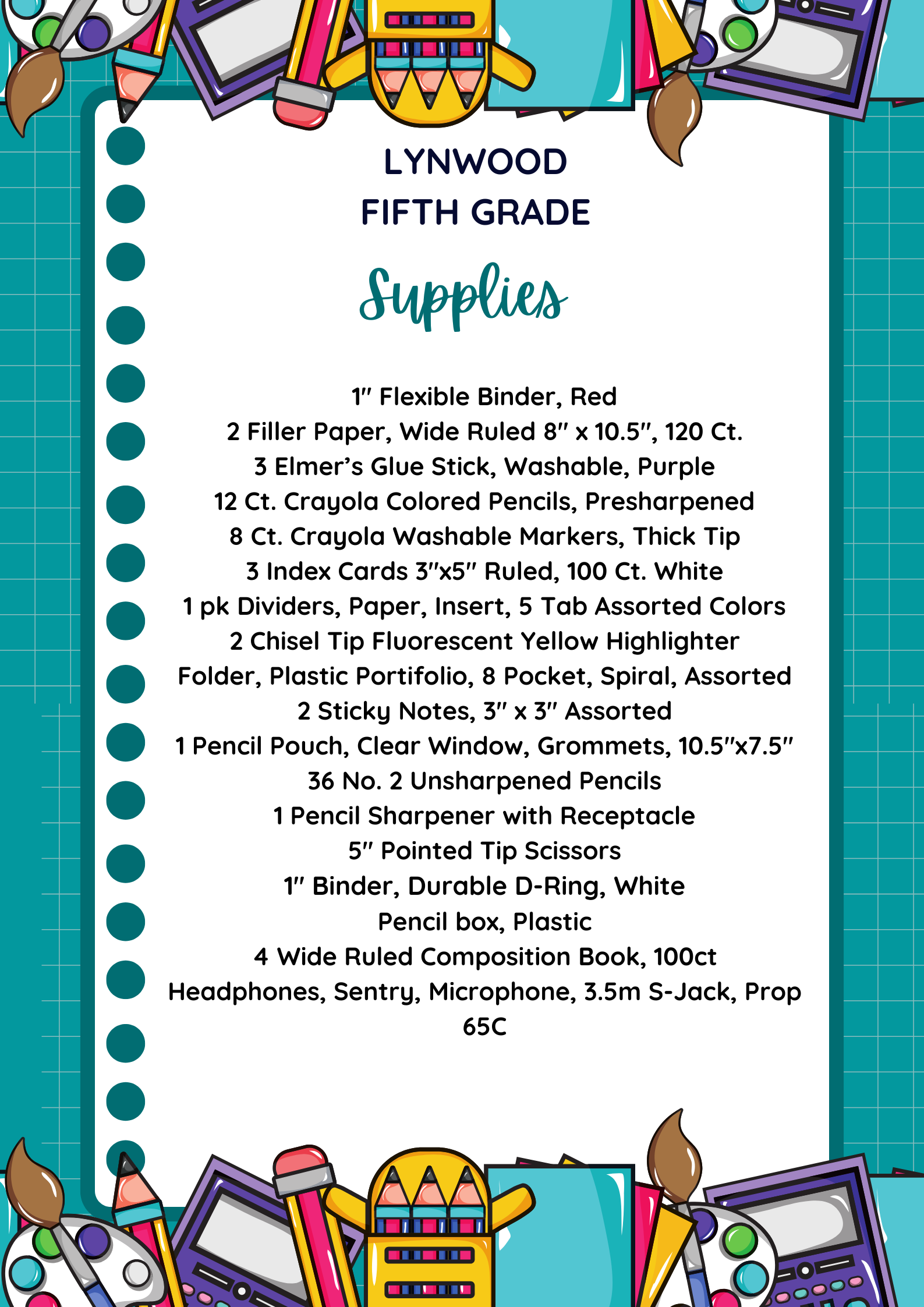 2026.2027 Supply List