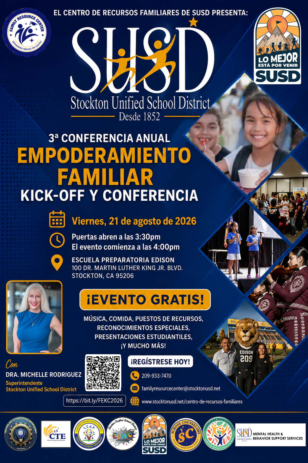 Poster for the 3rd Annual Family Empowerment Kick-Off and Conference by Stockton Unified School District.