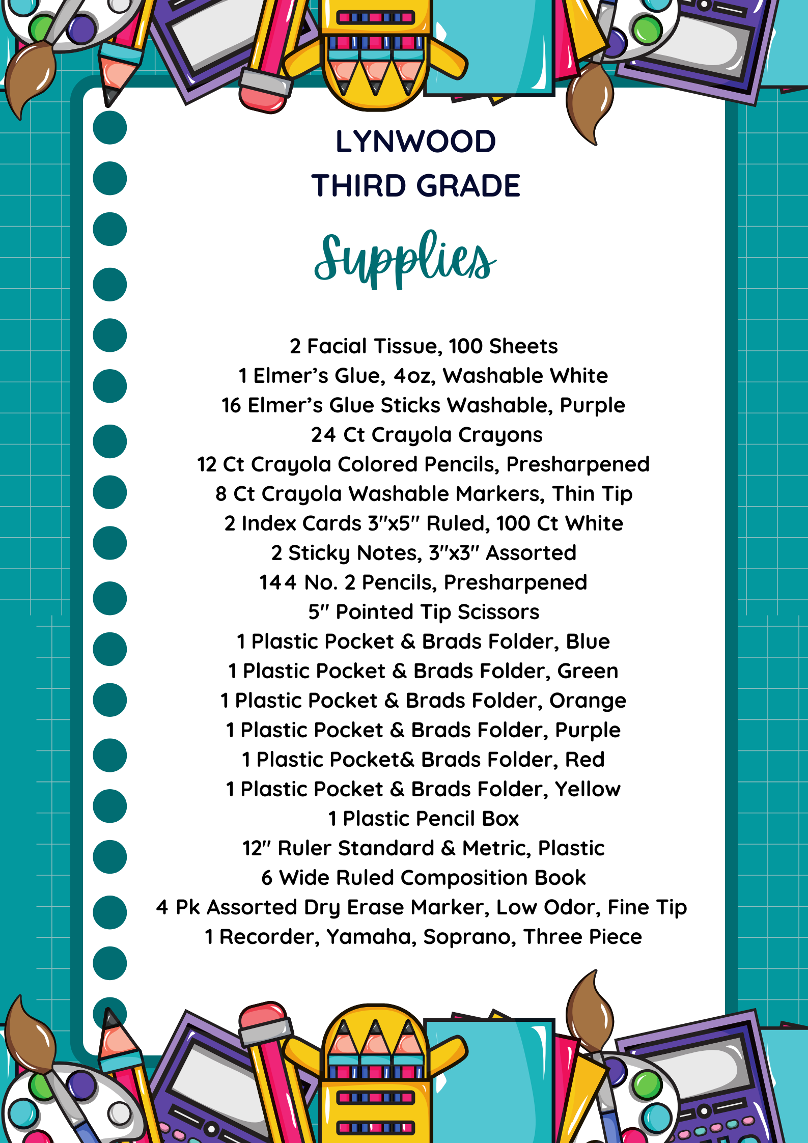 2026.2027 Supply List