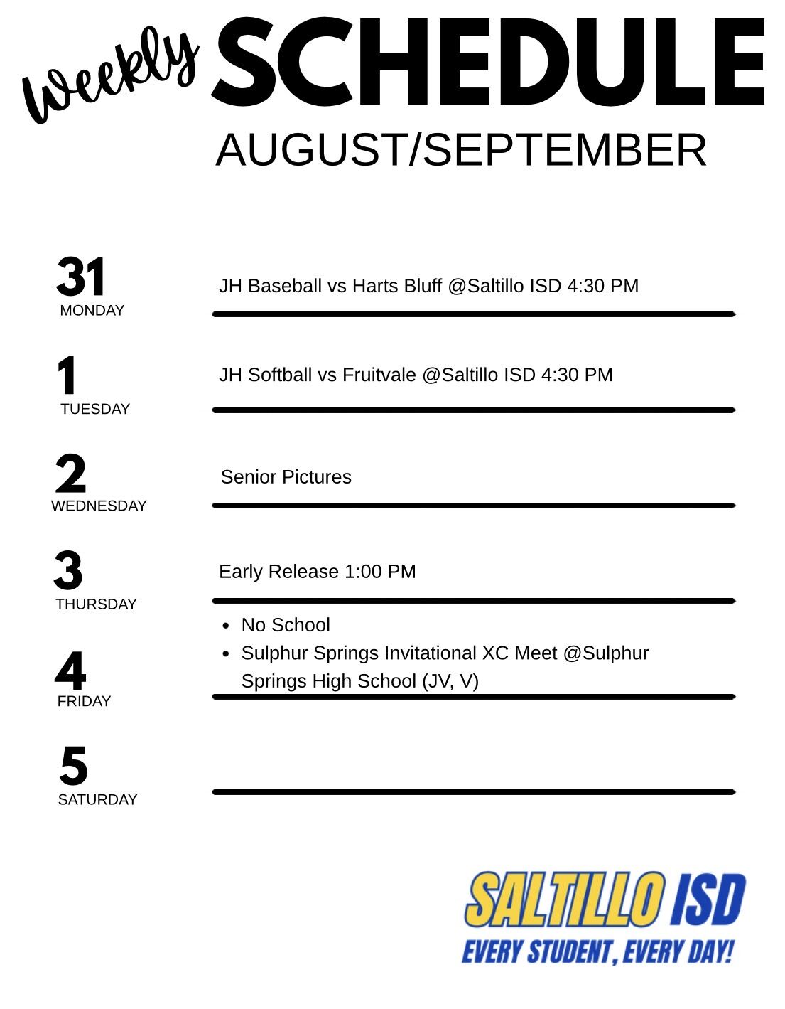 Weekly Schedule 