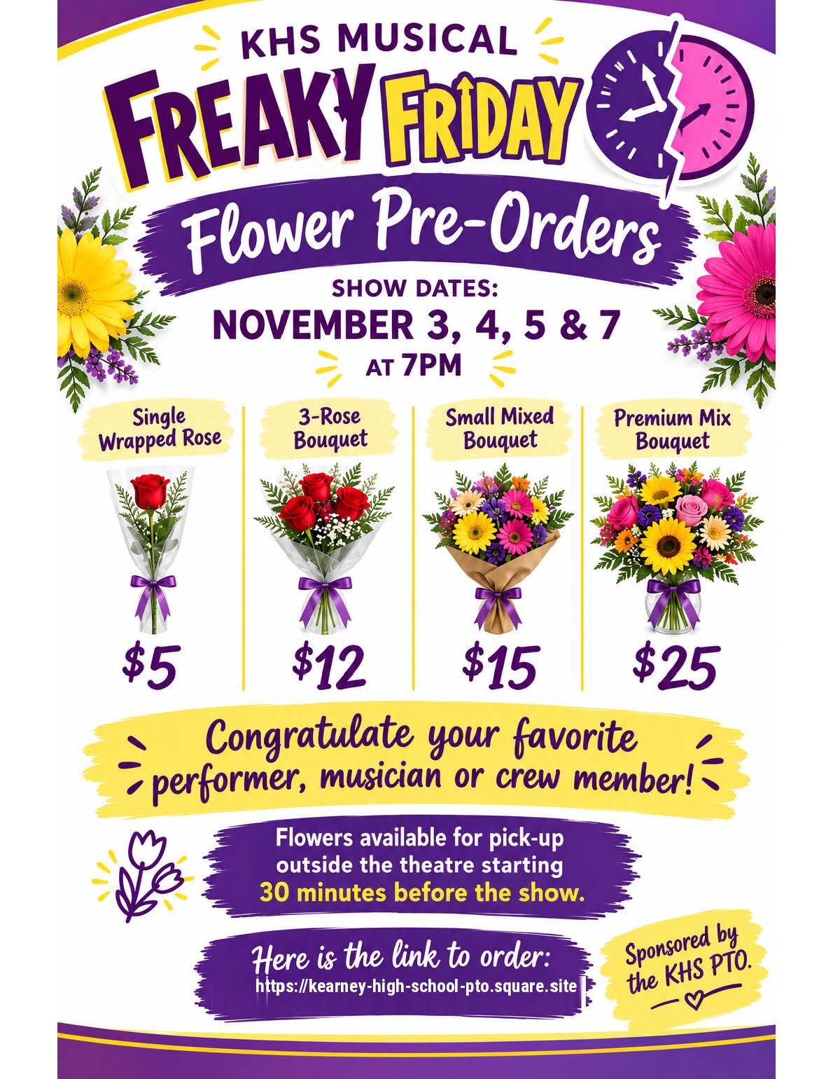 Celebrate the KHS Freaky Friday Cast and Crew With Flowers