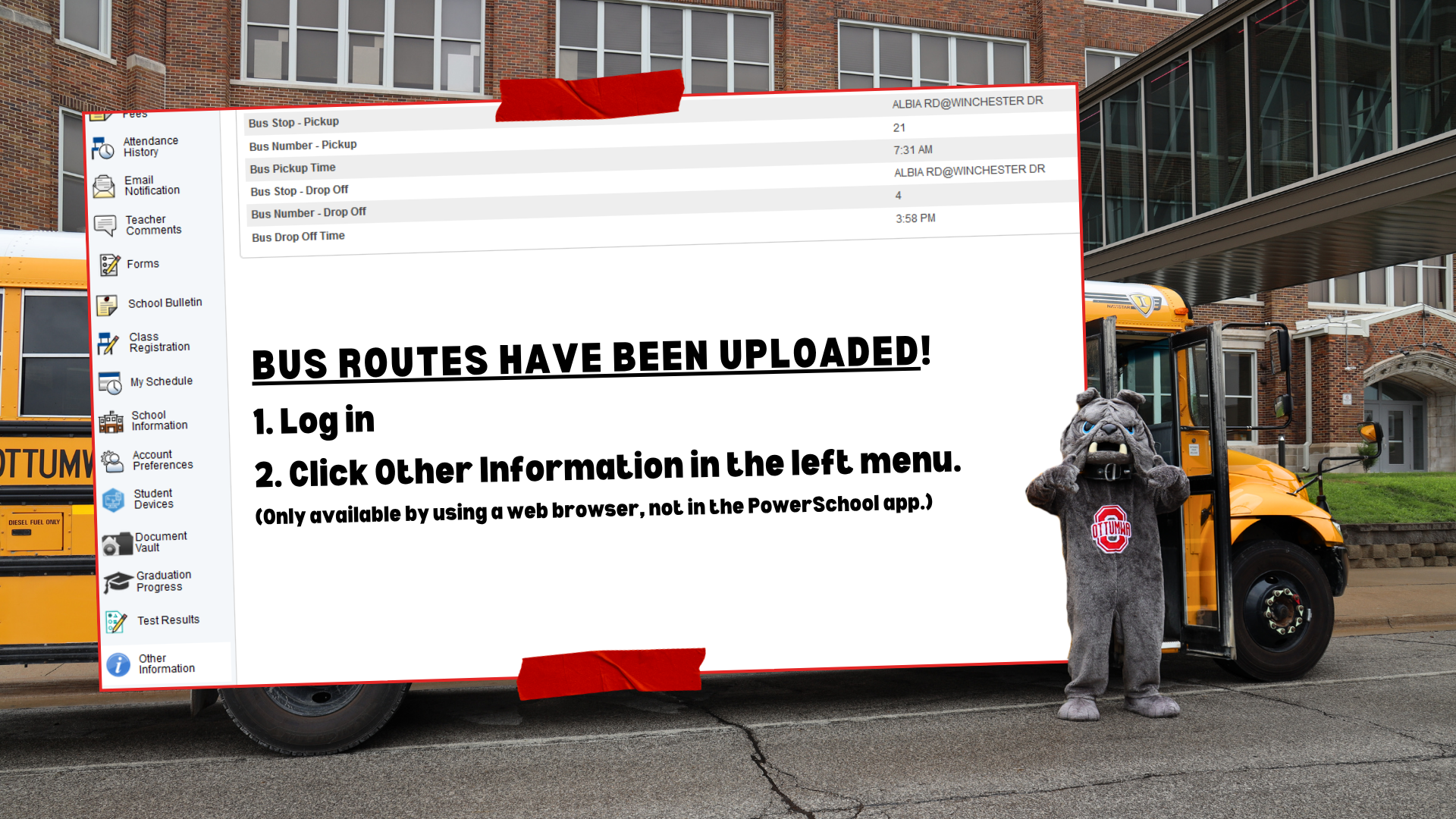Bus Routes Available in PowerSchool