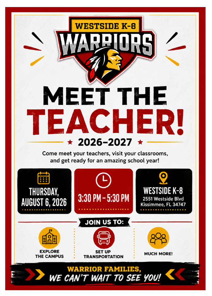 Meet the Teacher! Thursday, August 6: 3:30-5:30!