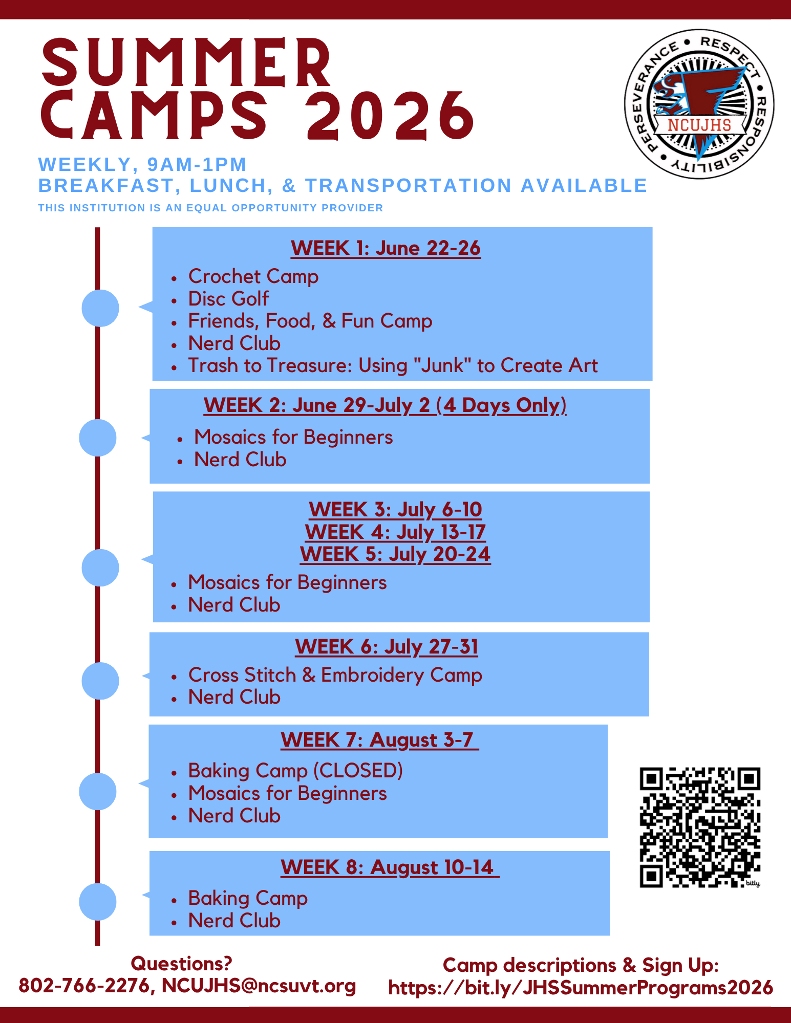 SUMMER CAMP REGISTRATION NOW OPEN!