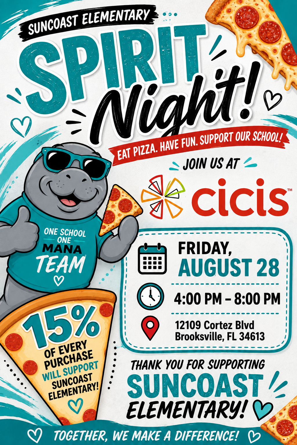 Cici's Spirit Night is TONIGHT