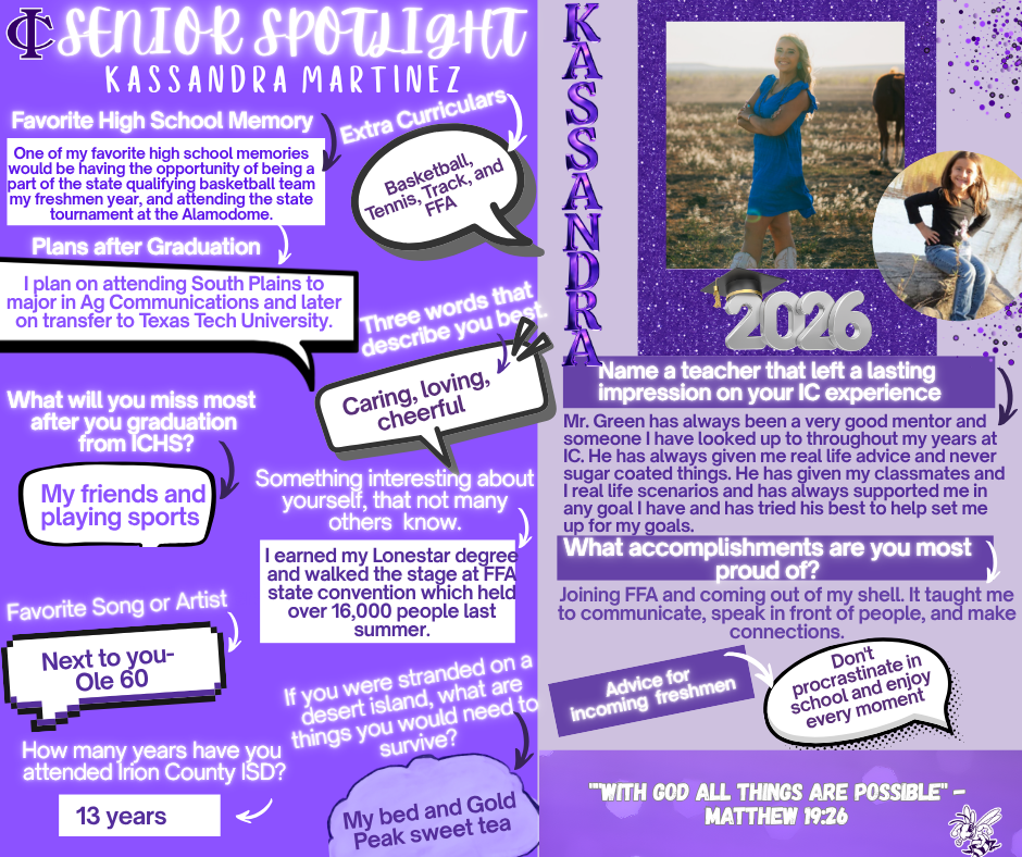 SENIOR SPOTLIGHT- KASSANDRA MARTINEZ