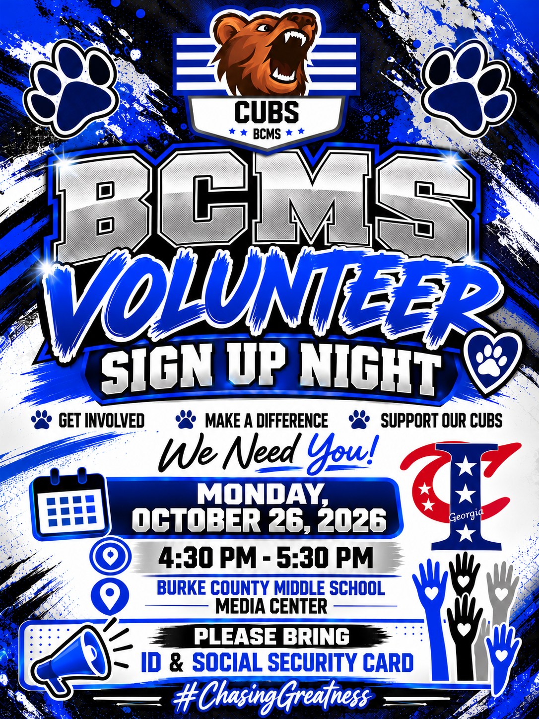 BCMS Volunteer Sign Up Night- October 26,2026