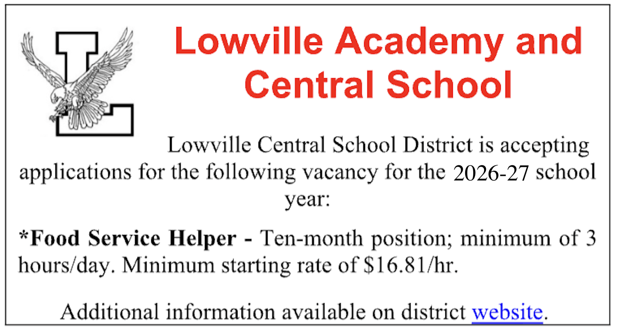 Employment Opportunities at LACS