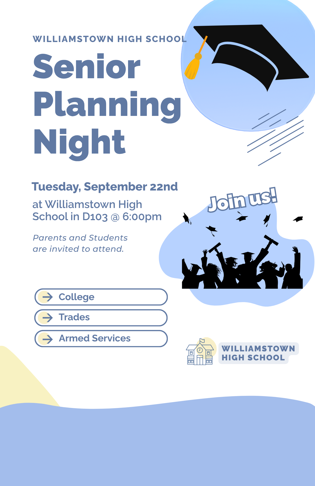 Senior Planning Night at WHS — September 22