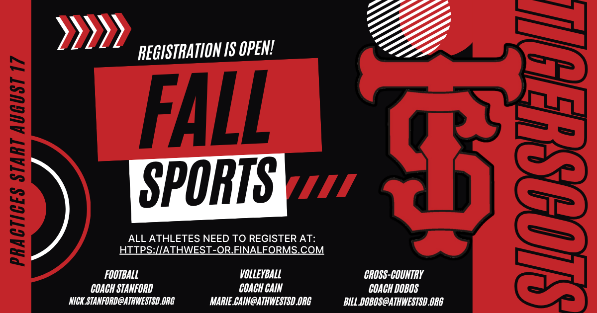Fall Sports Registration is Open!