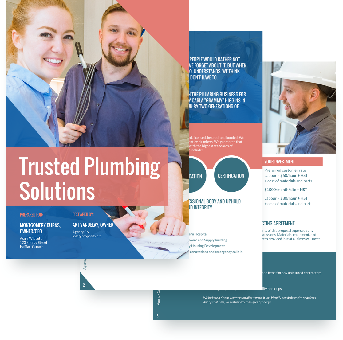 plumbing proposal template